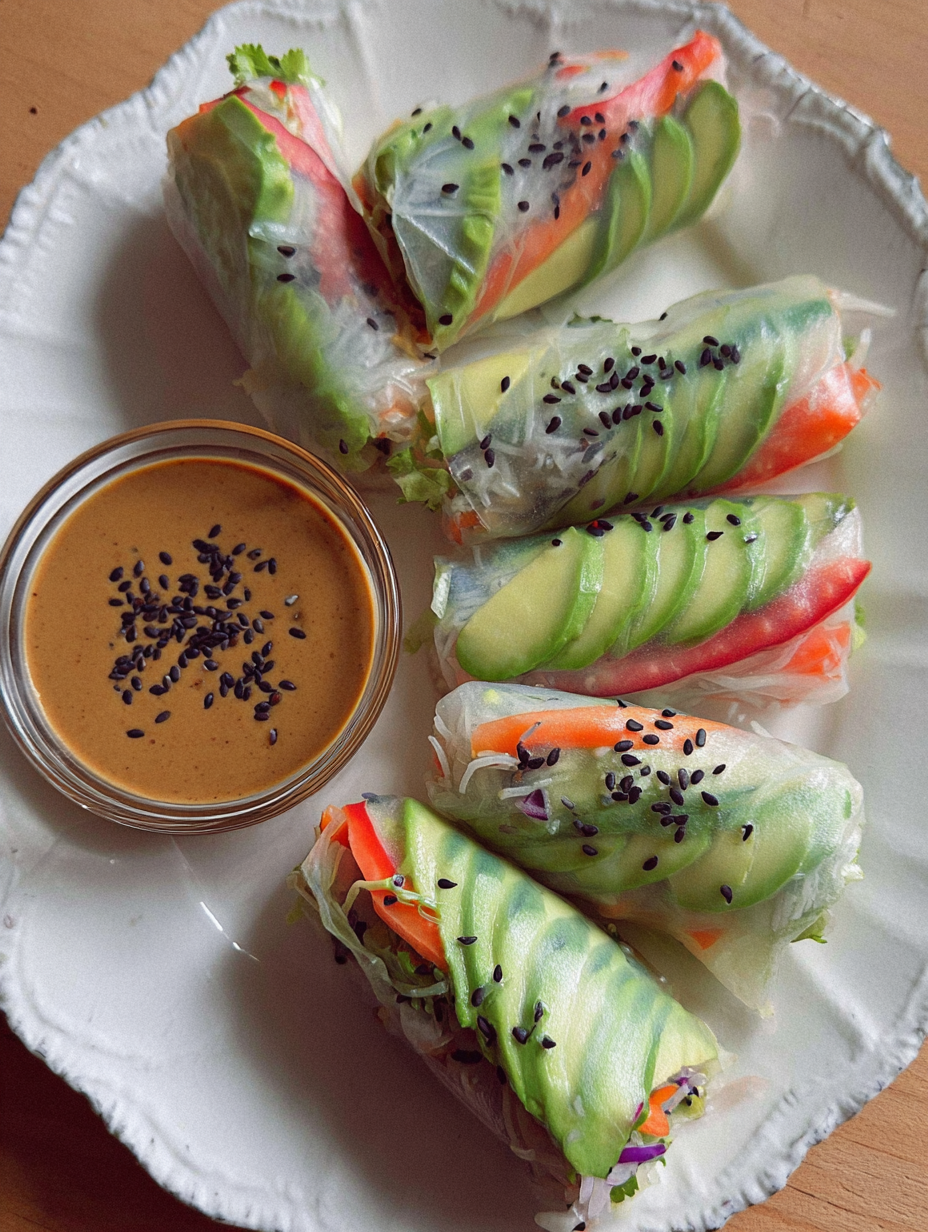 Fresh Spring Rolls with Peanut Sauce