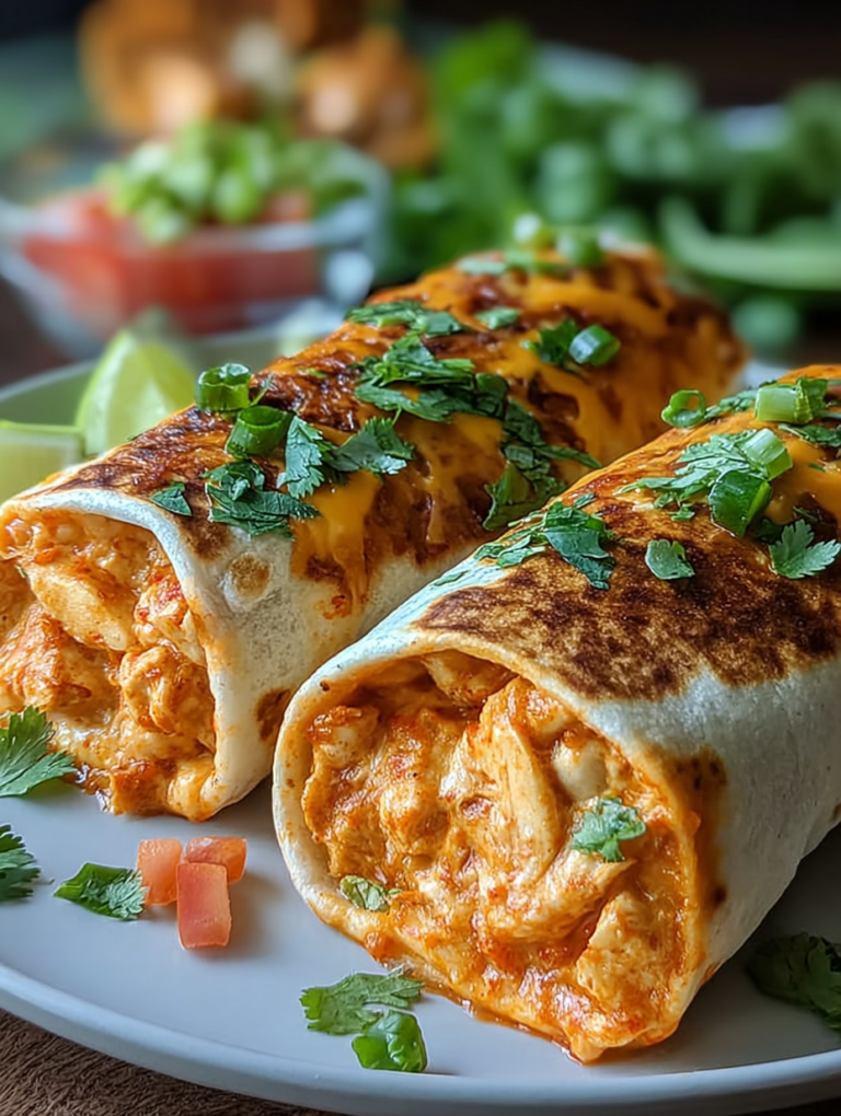 Cheesy Buffalo Chicken Burritos