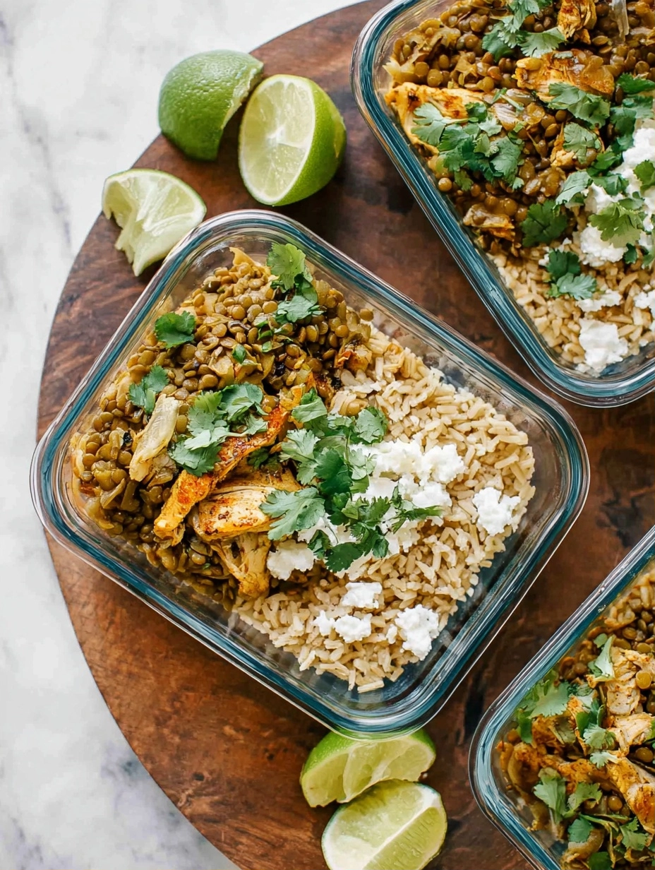 Cilantro Lime Chicken and Lentil Rice Bowls