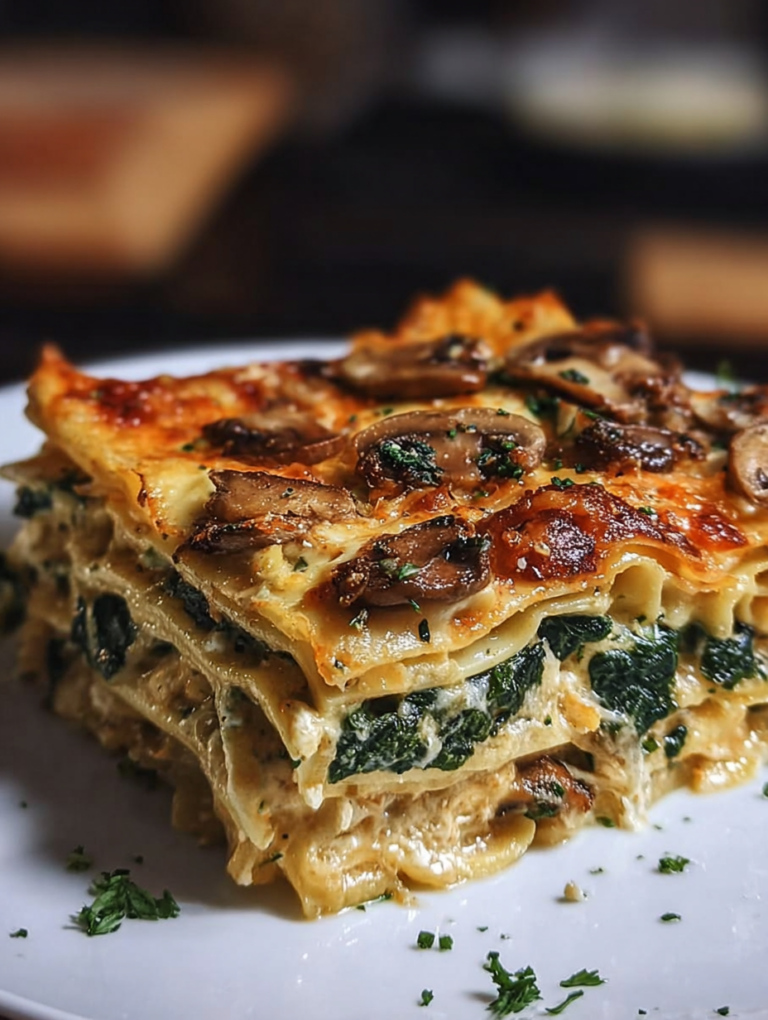Lasagna With Spinach and Mushrooms