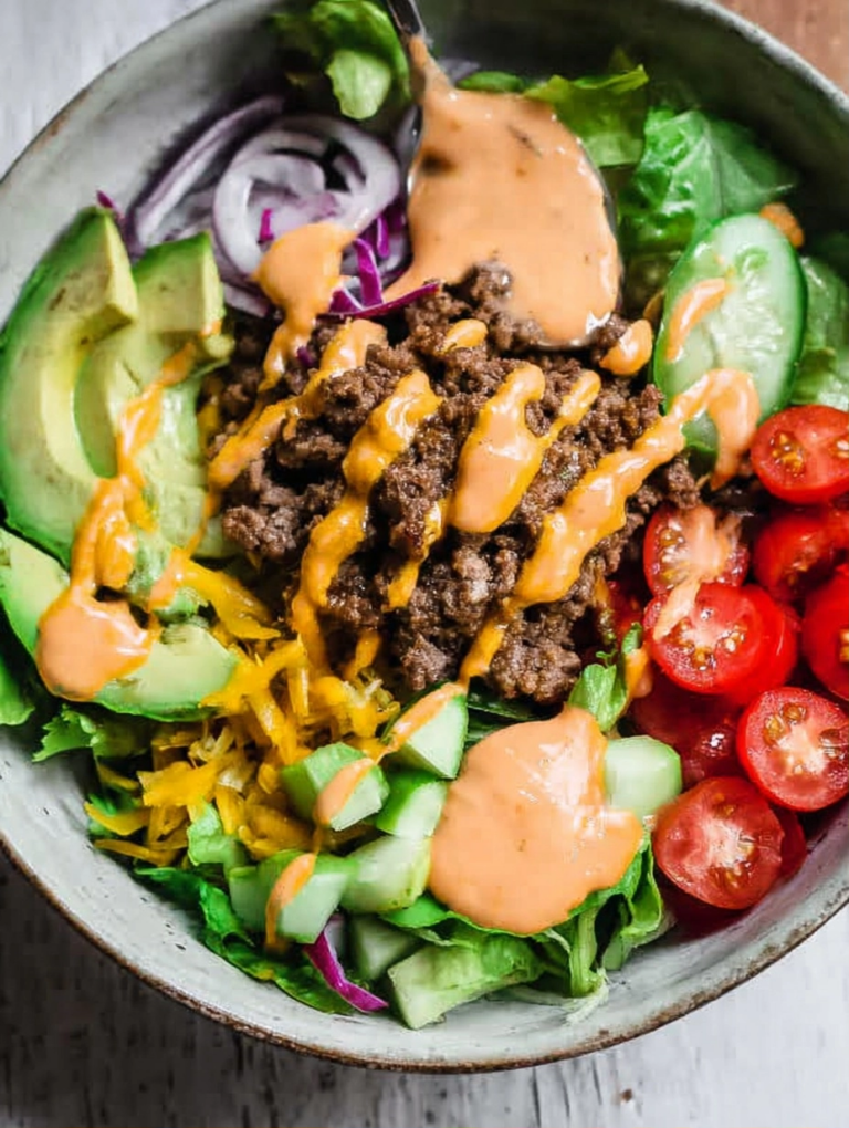 Low Carb Burger Bowls