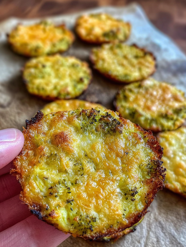 Low Carb Crispy Broccoli Cheese Rounds