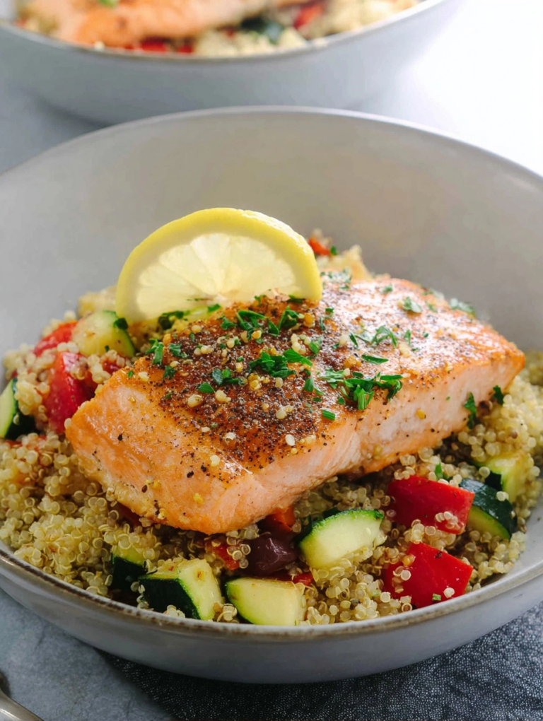 Mediterranean Salmon and Vegetable Quinoa
