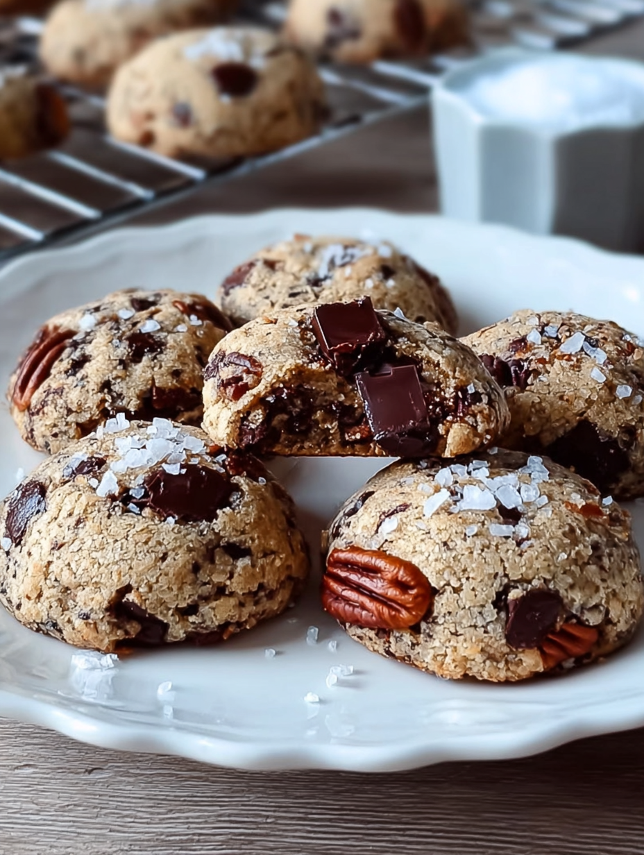 Pecan Softies with Sea Salt and Dark Chocolate