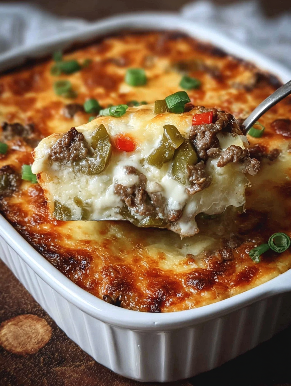 Philly Cheesesteak Casserole