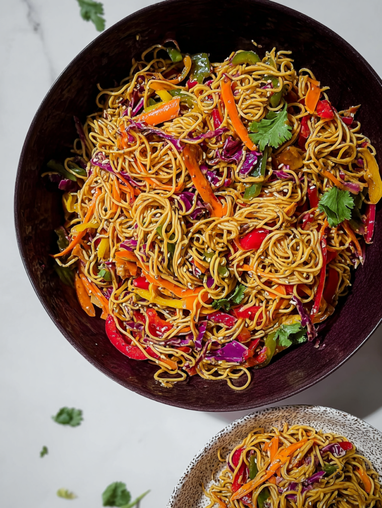 Rainbow Peanut Noodles