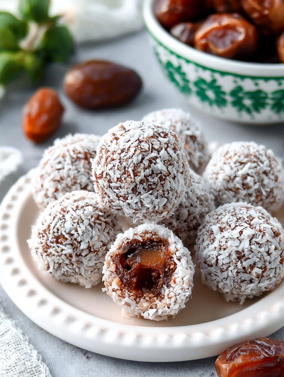 3 Ingredient Coconut Date Rolls