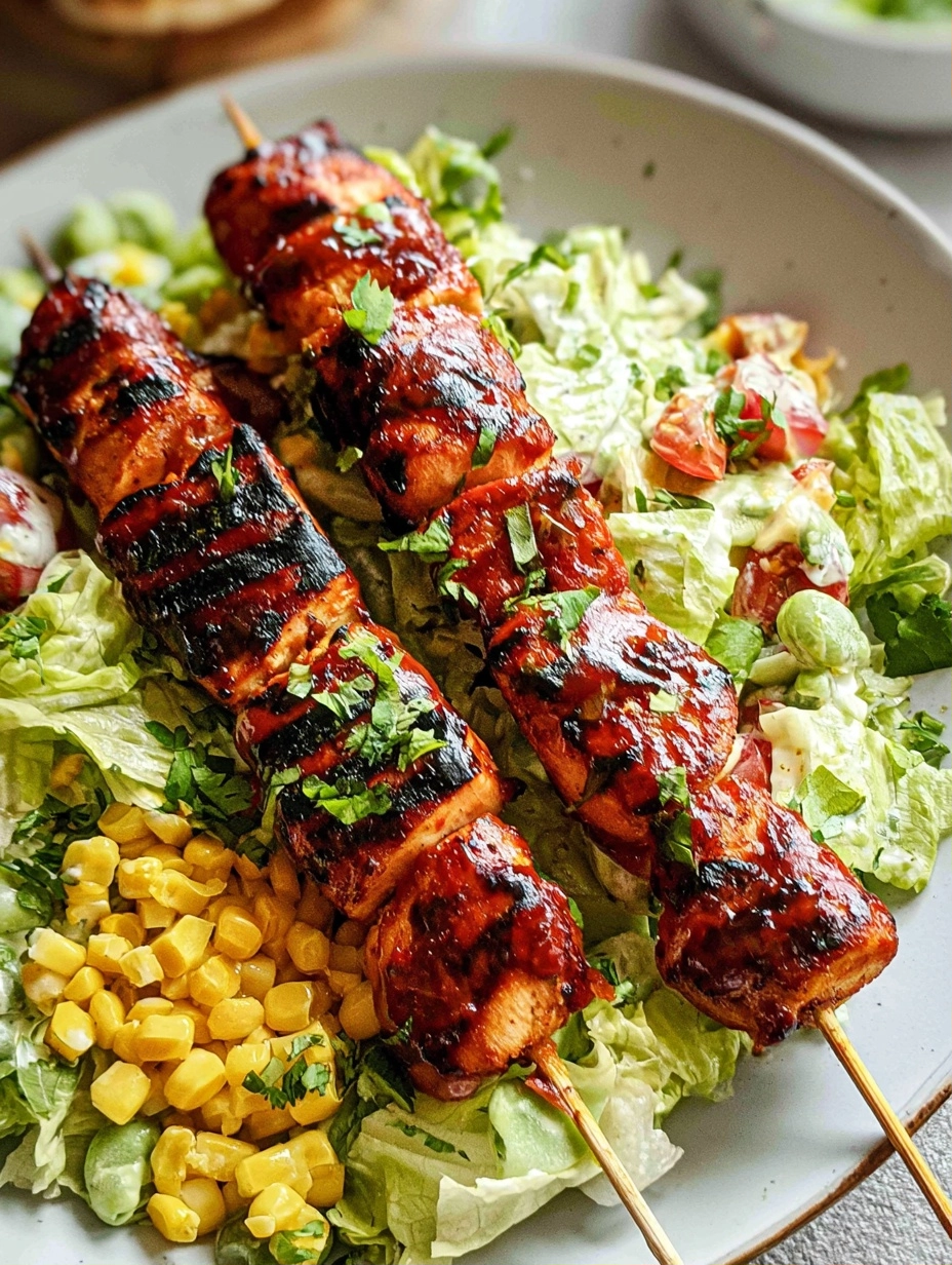 BBQ Chicken Skewer Salad