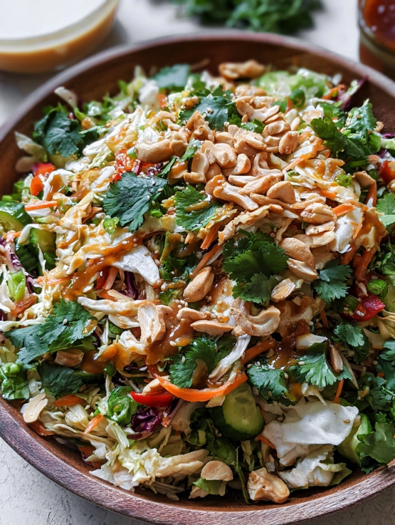 Chicken Cashew Crunch Salad with Sesame-Teriyaki Dressing