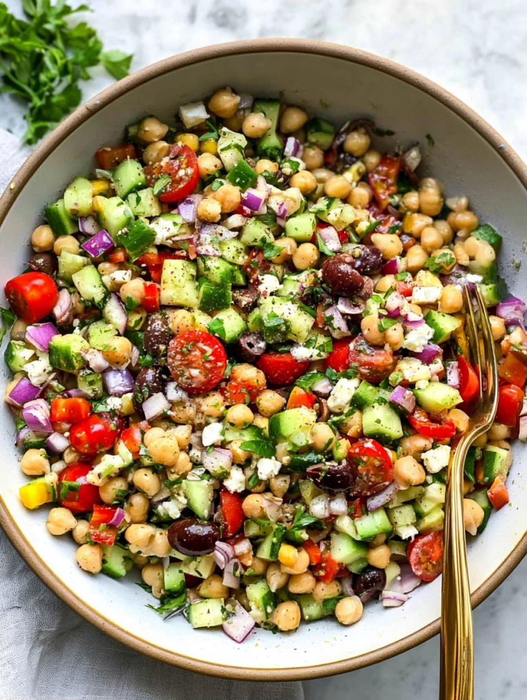 Easy Chopped Mediterranean Chickpea Salad