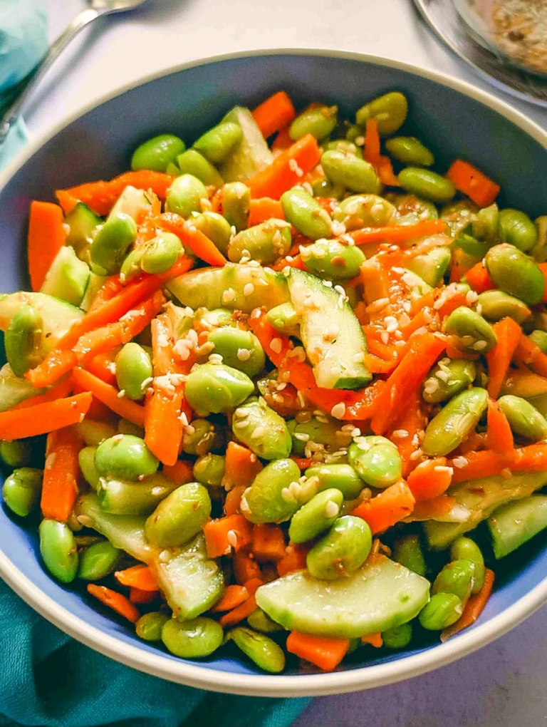 Edamame, carrot and cucumber salad