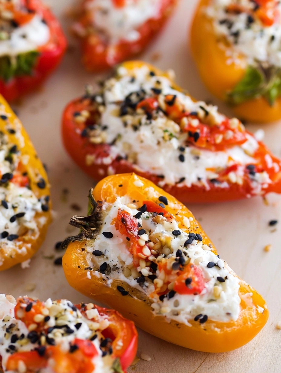 Everything Cream Cheese Stuffed Mini Peppers