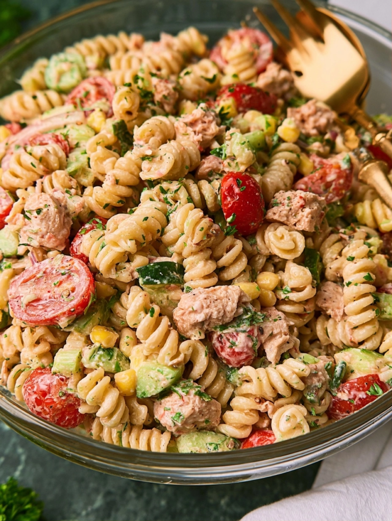 Healthy High Protein Pasta Salad with Chicken