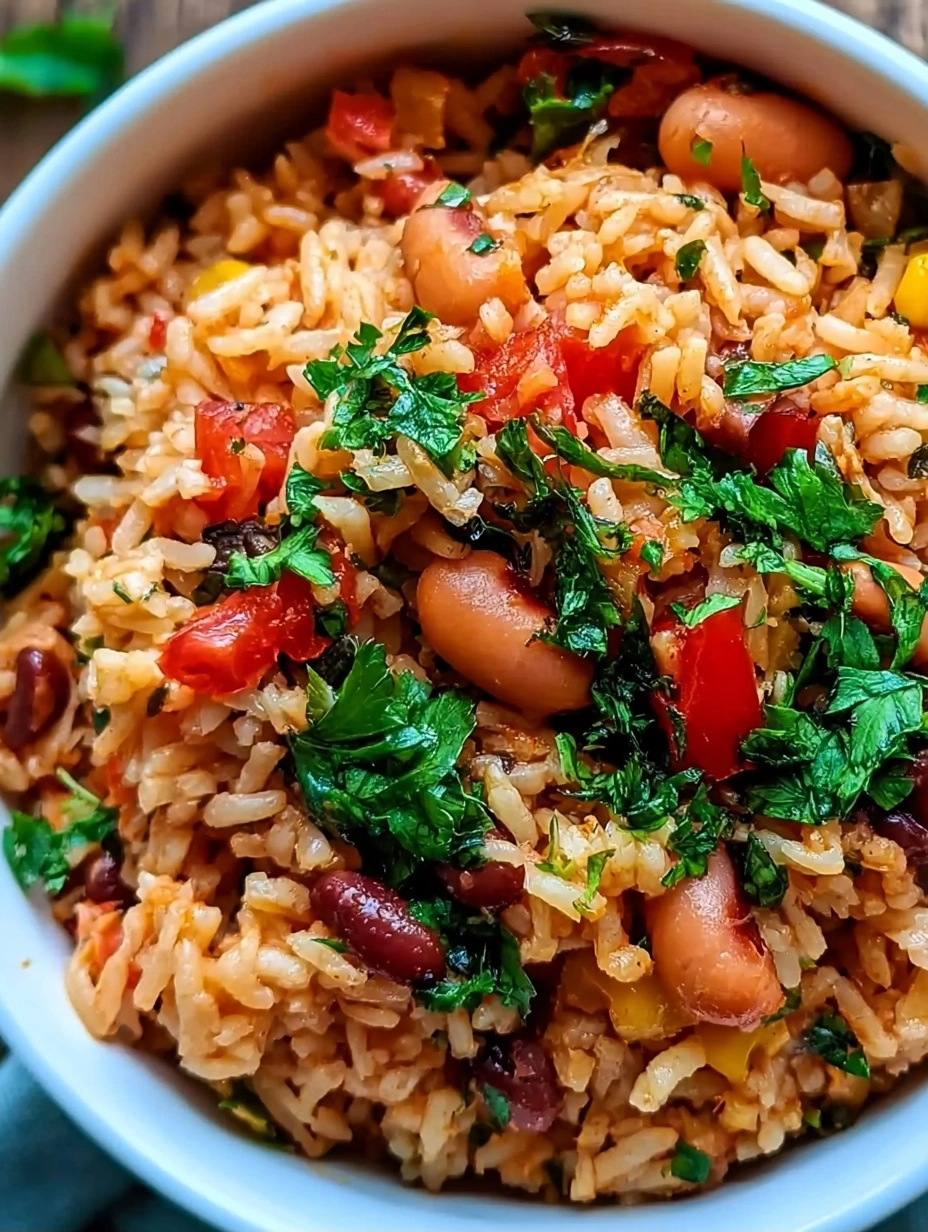 Healthy Mediterranean Rice and Beans