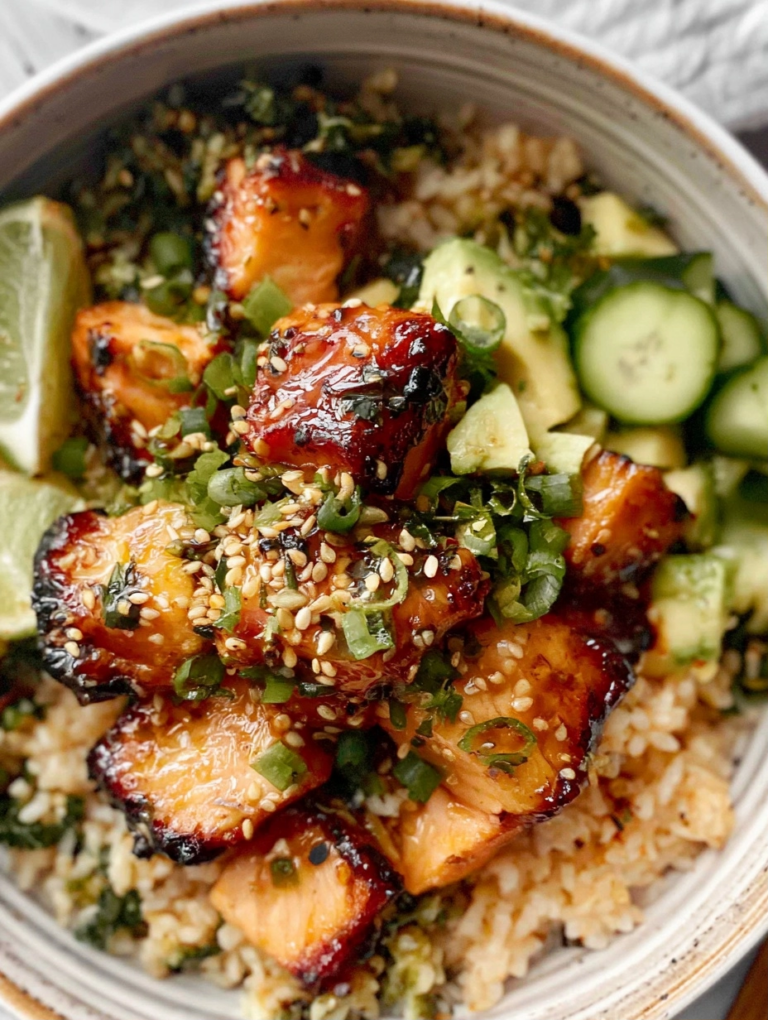 Honey Glazed Salmon Bowls