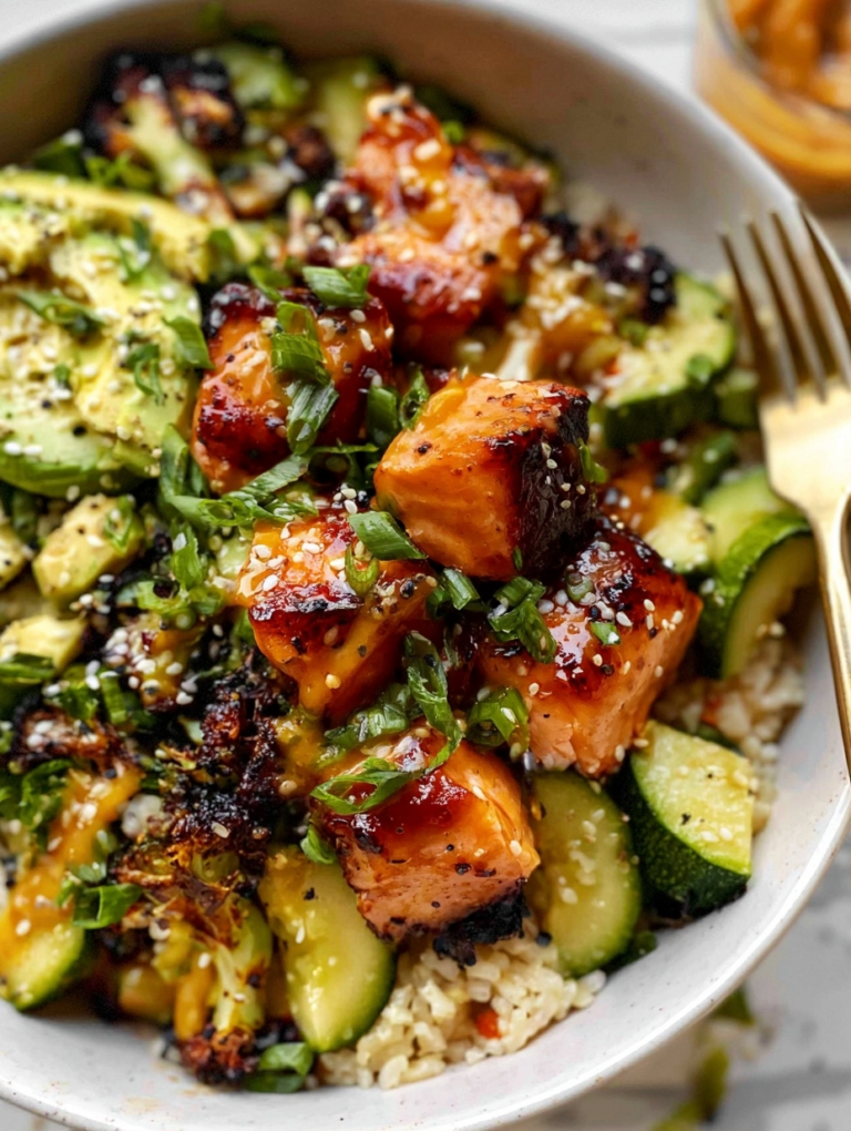 Honey Glazed Salmon Bowls
