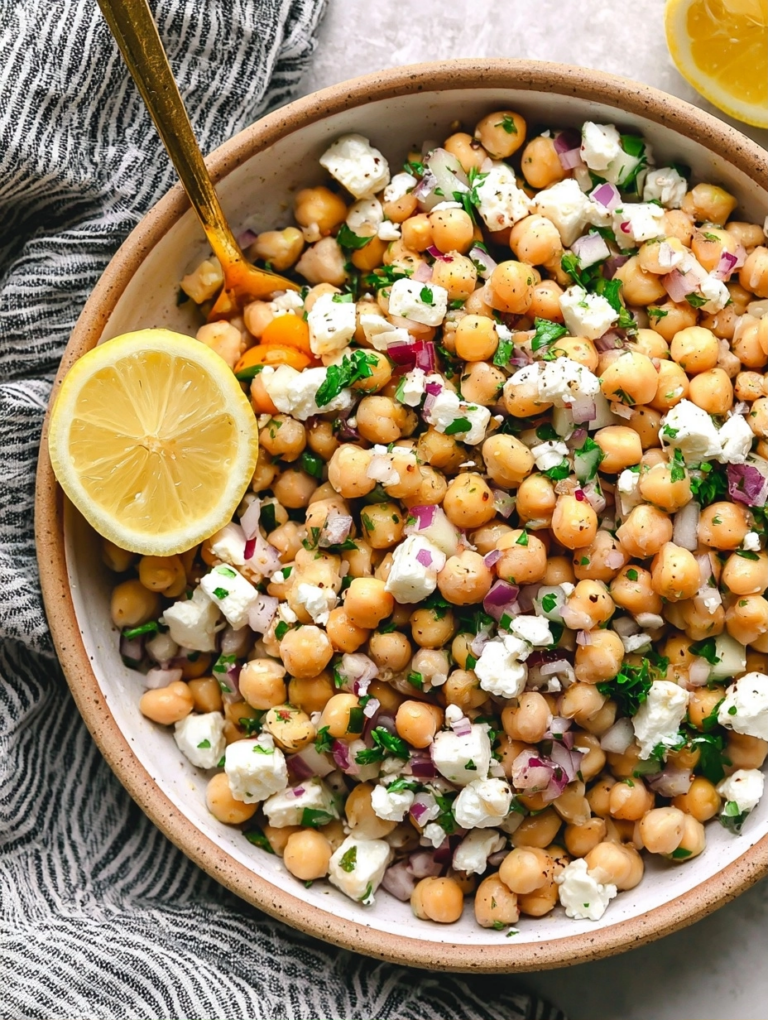 Lemony Chickpea Feta Salad