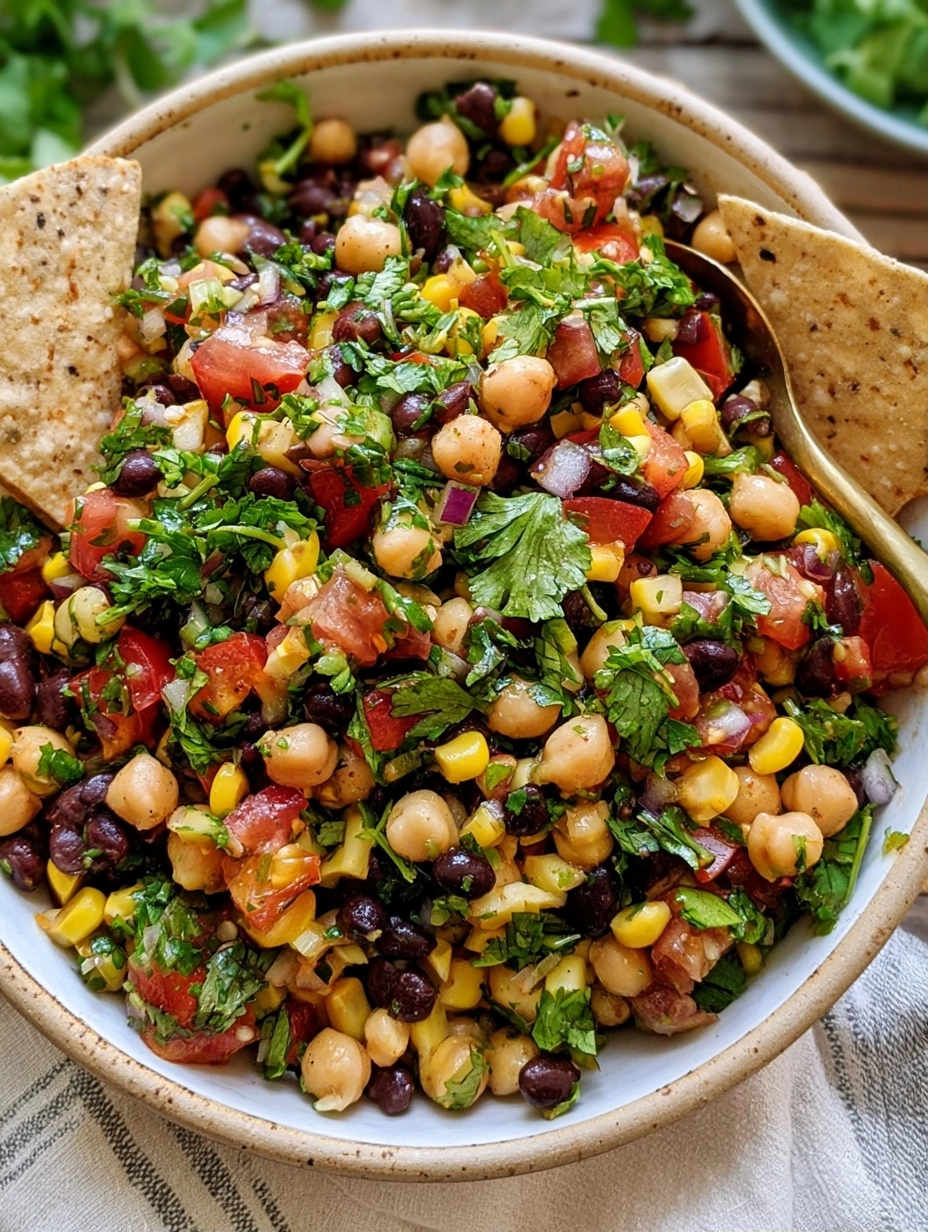 Southwest Chickpea Black Bean Salad