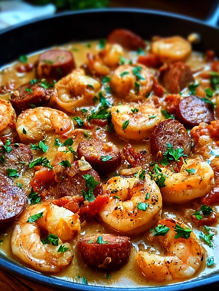 Spicy Shrimp and Sausage Skillet