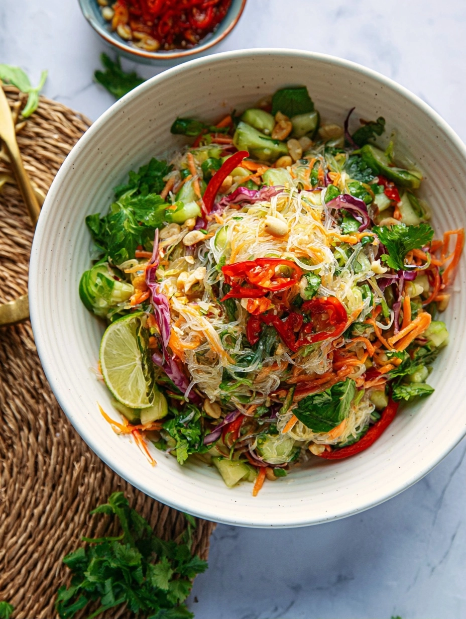 Spring Roll Salad with Spicy Ginger Dressing