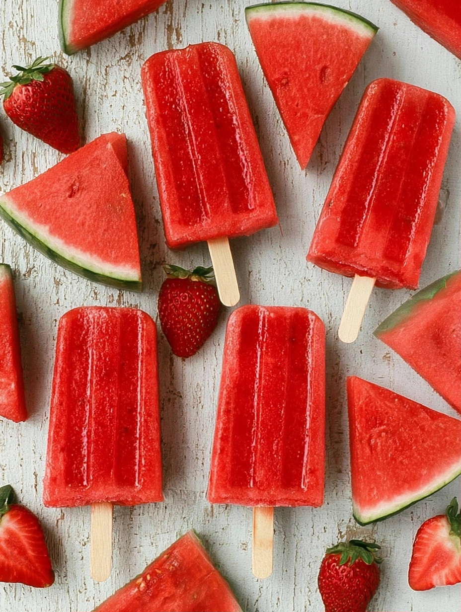 Strawberry Watermelon Popsicles
