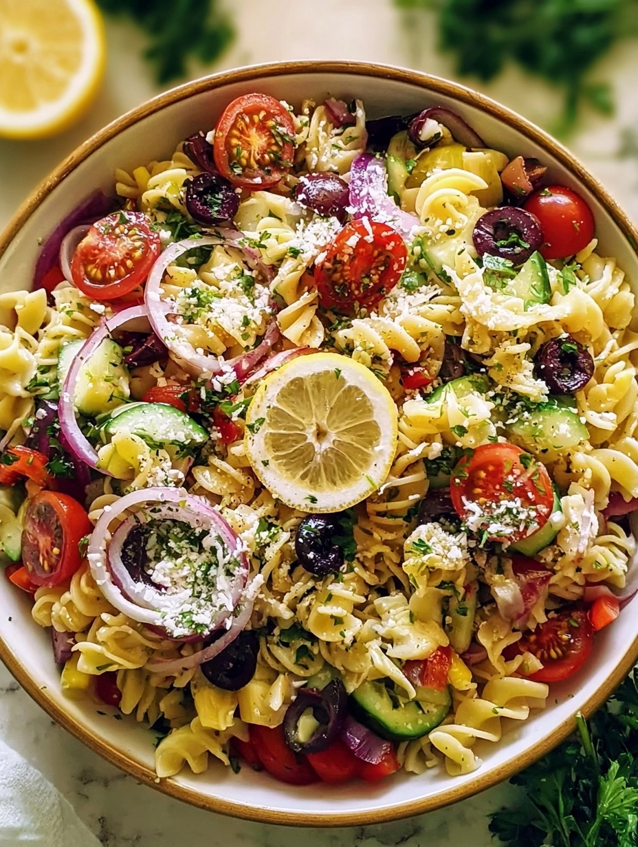 Tangy Mediterranean Pasta Salad