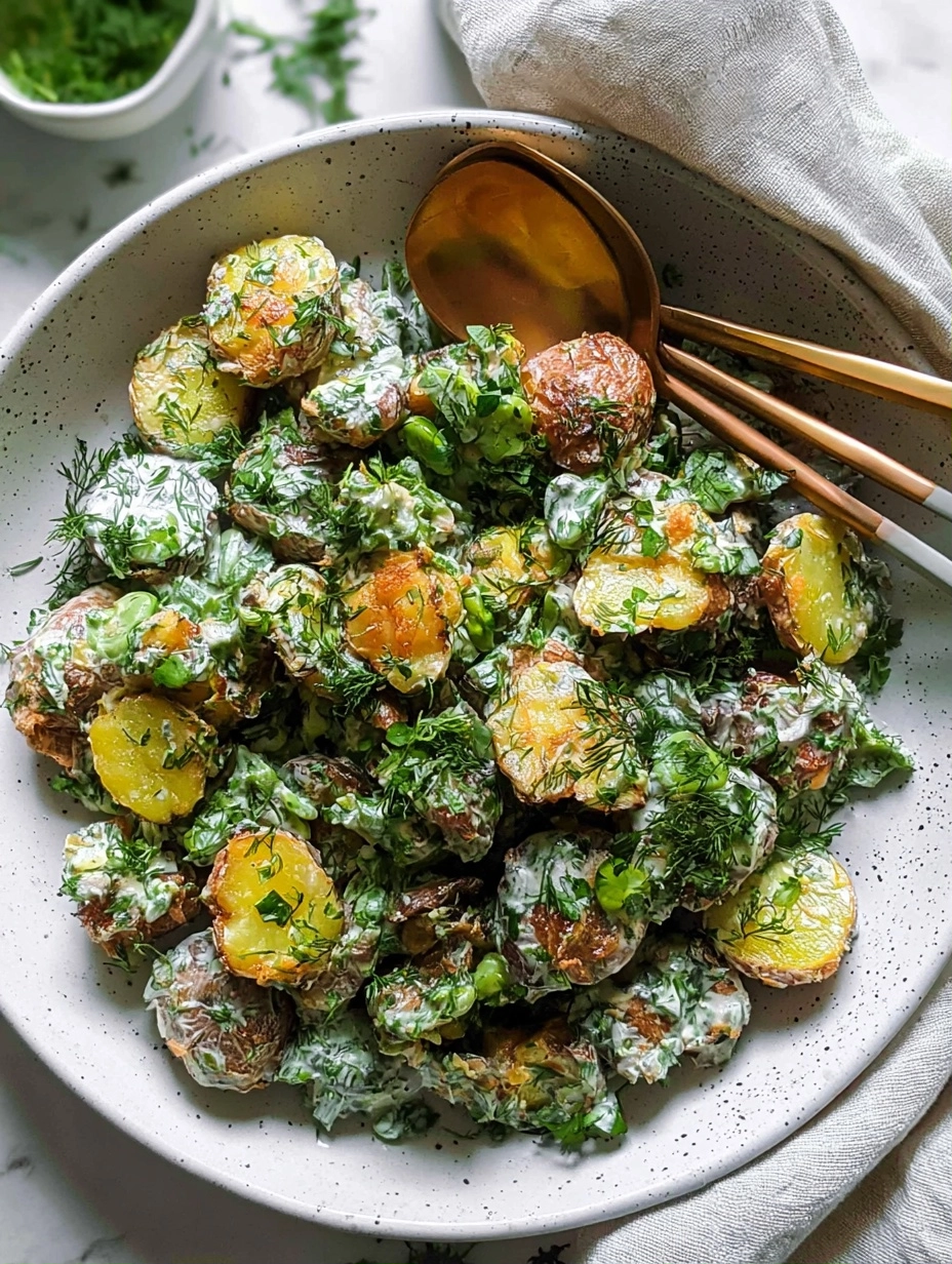 Viral Green Crispy Potato Salad